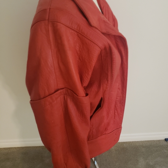 Vintage Red Leather Jacket - Picture 2 of 11